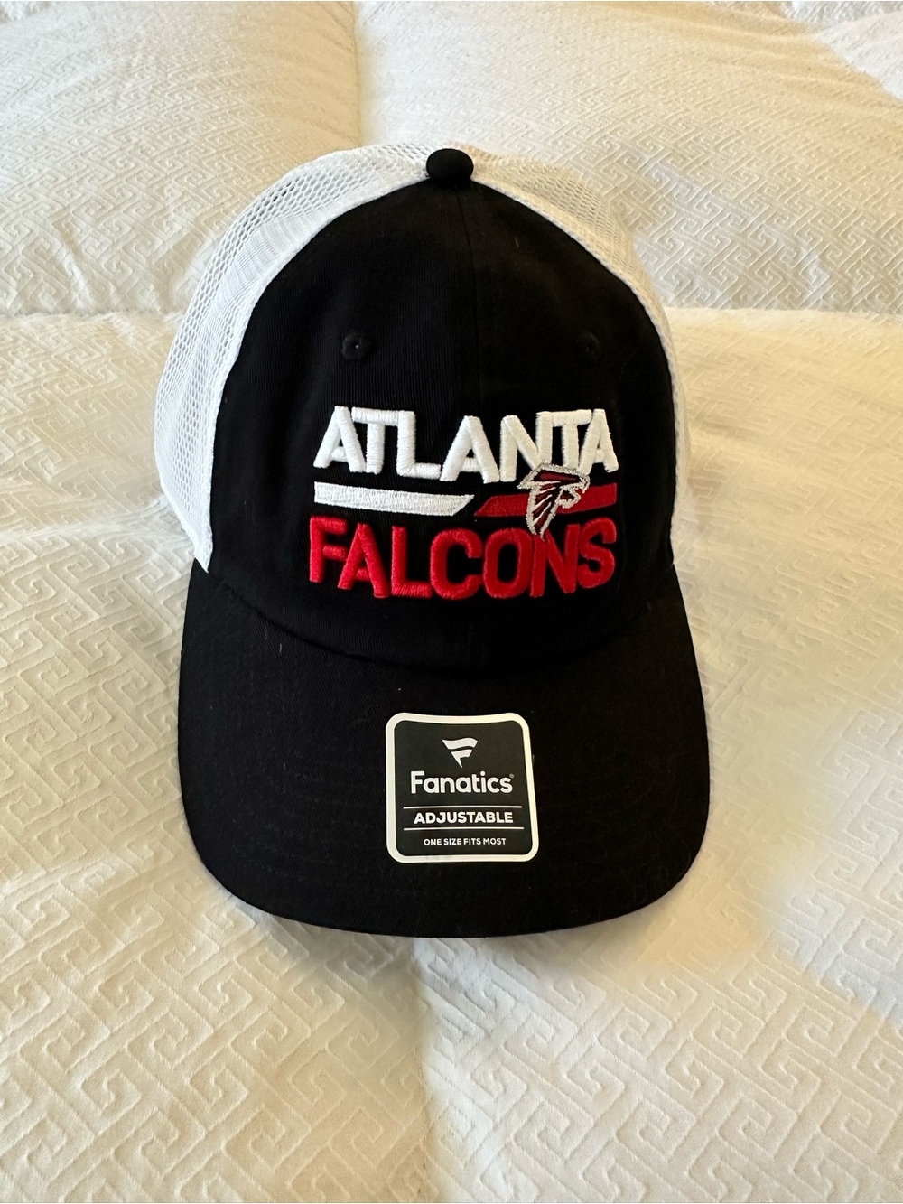 Fanatics Atlanta Falcons NFL Upper Trucker Mesh Snapback Hat Black White Red